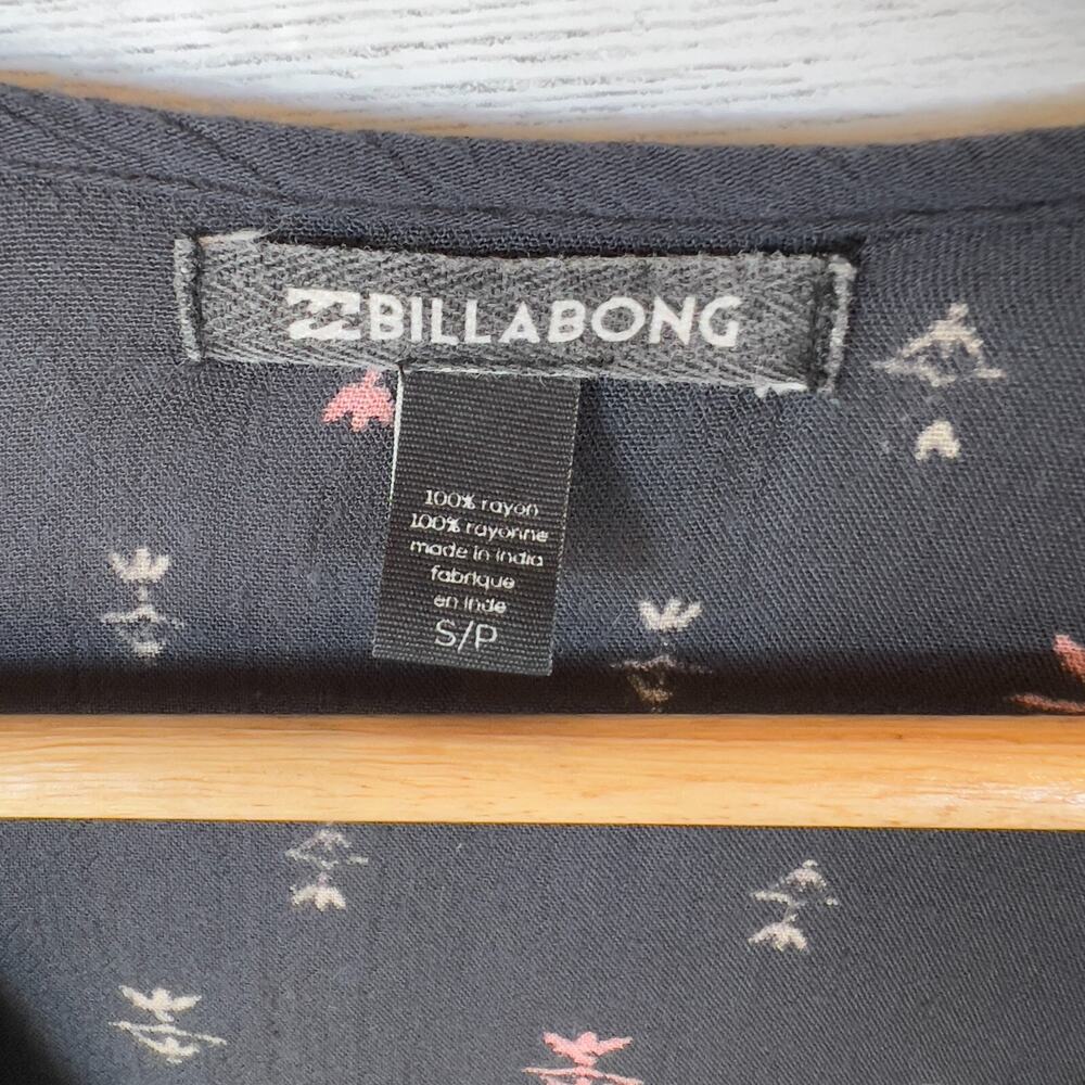 Billabong Dress Womens Size S/P Black Moongazer Bohemian Button Down Tunic - Picture 2 of 13